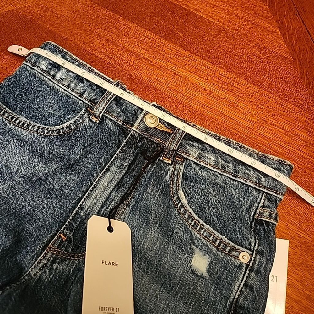 Size 24 Forever 21 Flare Embroidered Jean - Picture 8 of 9